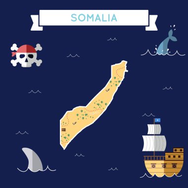 Somali düz hazine haritası.