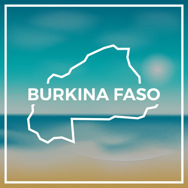 Burkina Faso Karte grobe Umrisse vor dem Hintergrund von Strand und tropischem Meer mit heller Sonne. — Stockvektor