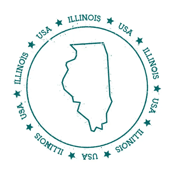 Illinois vector kaart. — Stockvector