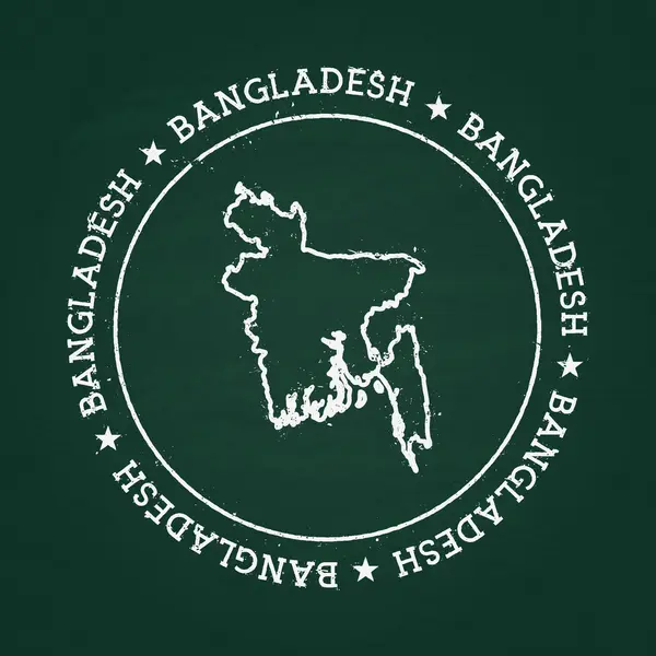 Sello de goma de textura de tiza blanca con People% 27s Mapa de Bangladesh en una pizarra verde . — Archivo Imágenes Vectoriales