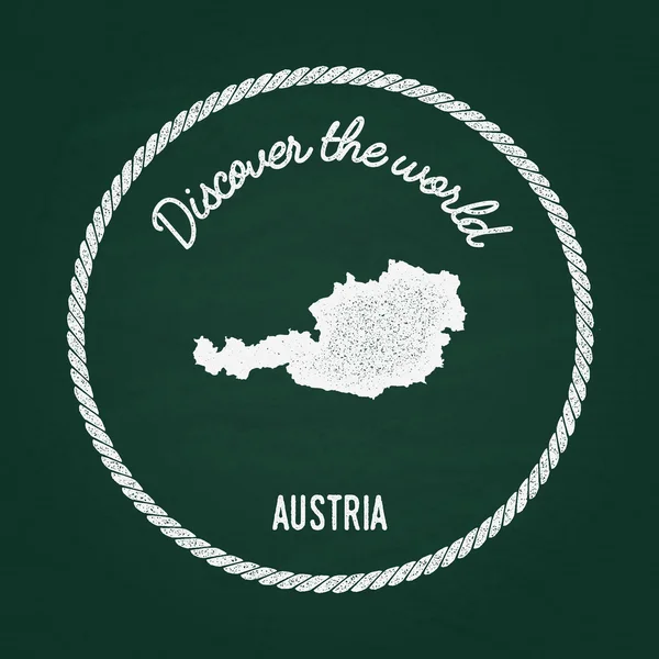 Біла крейда текстури vintage insignia з Республіки Австрія карта на зелений дошці. — стоковий вектор