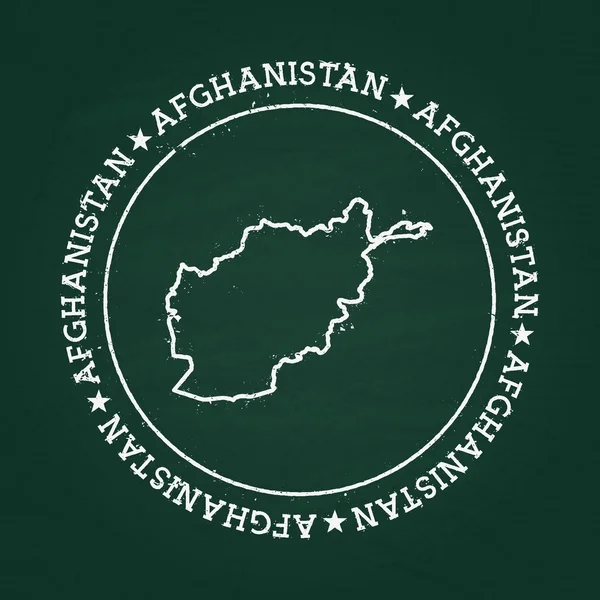 White chalk texture rubber seal with Islamic State of Afghanistan map on a green blackboard. — Stockový vektor