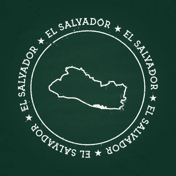 Beyaz tebeşir doku Lastik conta ile El Salvador Cumhuriyeti harita üzerinde yeşil bir yazı tahtası.
