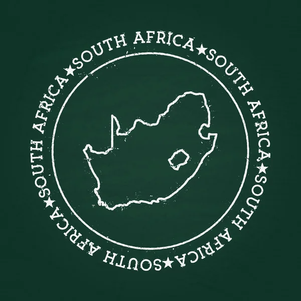 Beyaz tebeşir doku Lastik conta ile Güney Afrika Cumhuriyeti harita üzerinde yeşil bir yazı tahtası.