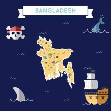 Bangladeş düz hazine haritası.