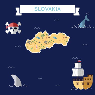 Slovakya düz hazine haritası.