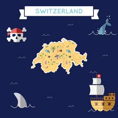 İsviçre düz hazine haritası.