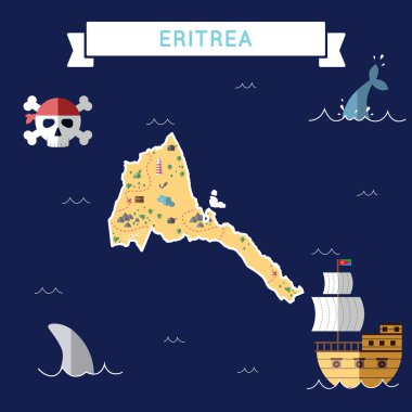 Eritre düz hazine haritası.