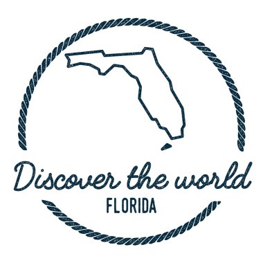 Florida harita anahat. Vintage keşfetmek dünya lastik damgası Florida harita ile.
