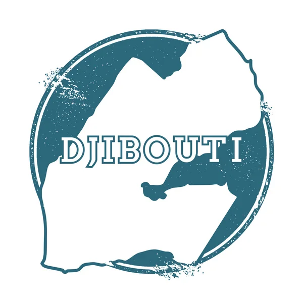 Sello de goma grunge con nombre y mapa de Djibouti, ilustración vectorial . — Vector de stock