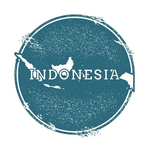 Sello de goma grunge con nombre y mapa de Indonesia, ilustración vectorial . — Archivo Imágenes Vectoriales