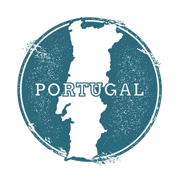 Carimbo de borracha Grunge com nome e mapa de Portugal, ilustração vetorial . — Vetor de Stock
