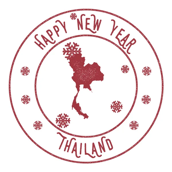 Retro Feliz Año Nuevo Tailandia Sello . — Vector de stock