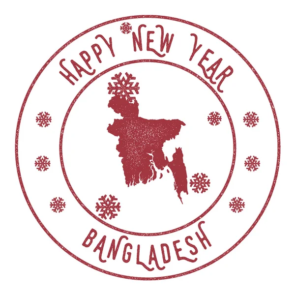 Retro Feliz Año Nuevo Bangladesh Sello . — Vector de stock