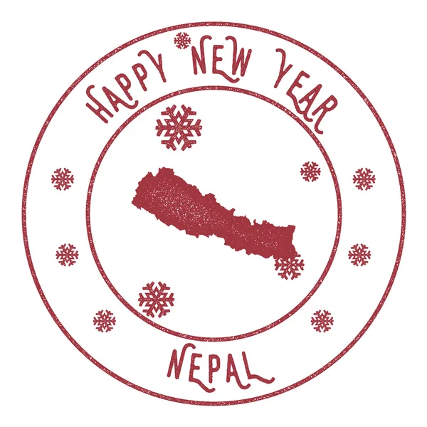 Retro Feliz Año Nuevo Nepal Sello . — Vector de stock
