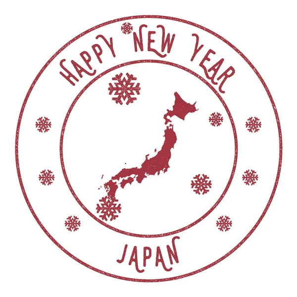 Retro Feliz Año Nuevo Sello de Japón . — Vector de stock