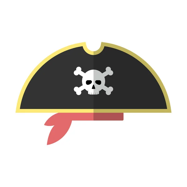 Chapeau pirate plat icône isolé vecteur illustration . — Image vectorielle