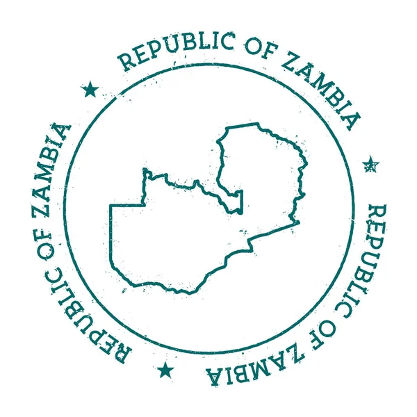 Mapa vetorial da República da Zâmbia . — Vetor de Stock