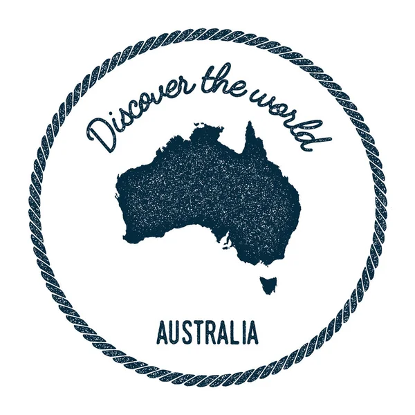 老式发现世界橡皮戳与澳大利亚地图. — 图库矢量图片