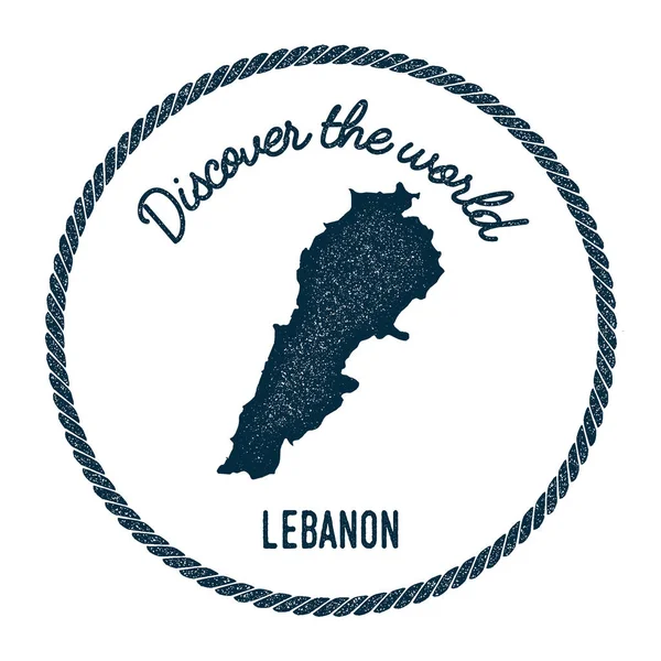 Вінтаж відкрийте для себе світ штампом з картою Ліван. — стоковий вектор