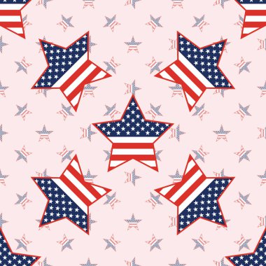 USA patriotic stars seamless pattern on national stars background. clipart