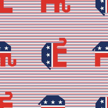 Arka plan kırık filler seamless modeli üzerinde kırmızı ve mavi çapraz çizgili.