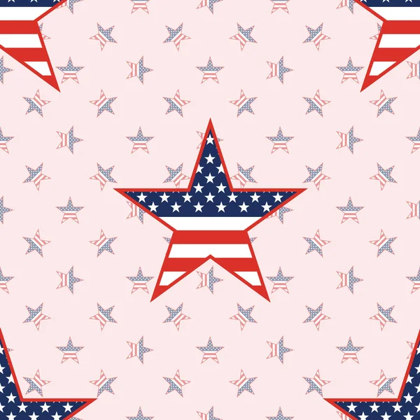 Uns patriotische Sterne nahtloses Muster auf nationalem Sternenhintergrund. — Stockvektor