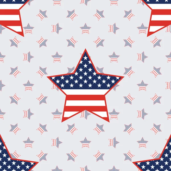 USA patriotic stars seamless pattern on american stars background. — Stock Vector