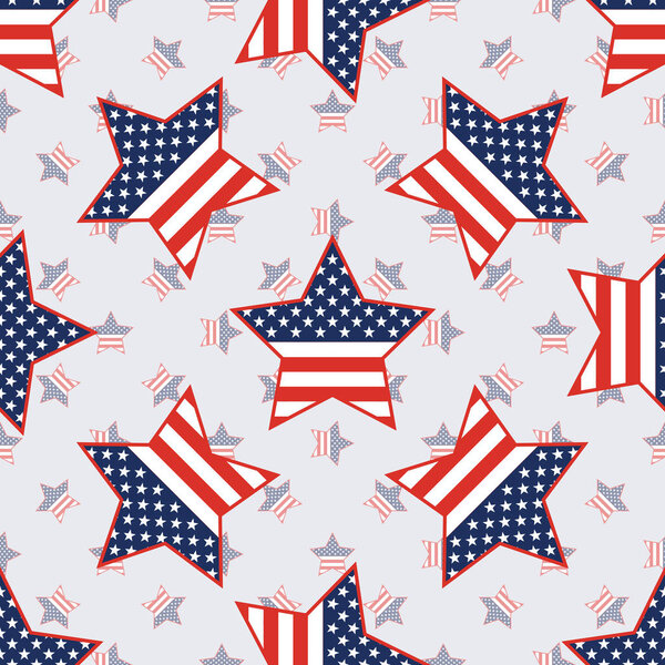 USA patriotic stars seamless pattern on american stars background.