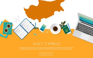 Kıbrıs kavramı web banner veya baskı malzemeleri için ziyaret edin.