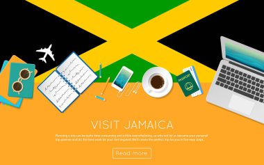 Jamaika kavramı web banner veya baskı malzemeleri için ziyaret edin.