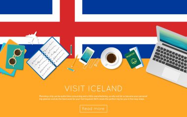 İzlanda kavramı web banner veya baskı malzemeleri için ziyaret edin.