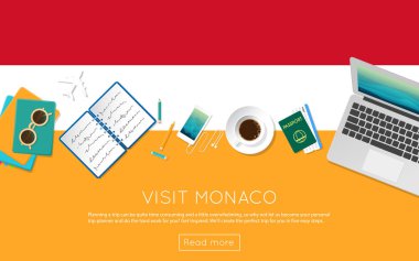 Monaco kavramı web banner veya baskı malzemeleri için ziyaret edin.