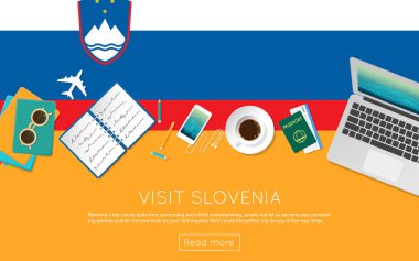 Slovenya kavramı web banner veya baskı malzemeleri için ziyaret edin.