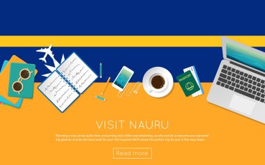 Nauru kavramı web banner veya baskı malzemeleri için ziyaret edin.