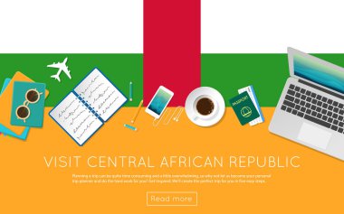 Orta Afrika Cumhuriyeti kavramı web afiş için ziyaret edin veya malzeme yazdırma.