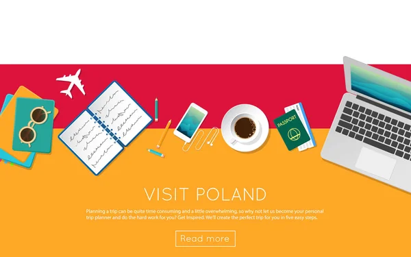 访问波兰概念为您的 web 横幅或印刷材料. — 图库矢量图片