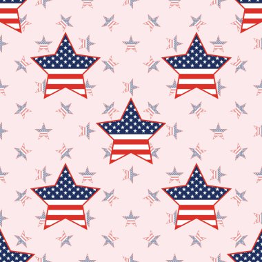 USA patriotic stars seamless pattern on national stars background. clipart