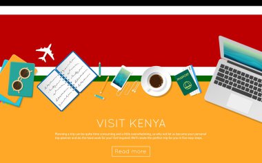Kenya kavramı web banner veya baskı malzemeleri için ziyaret edin.