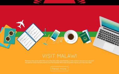 Malavi kavramı web banner veya baskı malzemeleri için ziyaret edin.