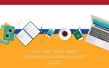 Hollanda kavramı web banner veya baskı malzemeleri için ziyaret edin.