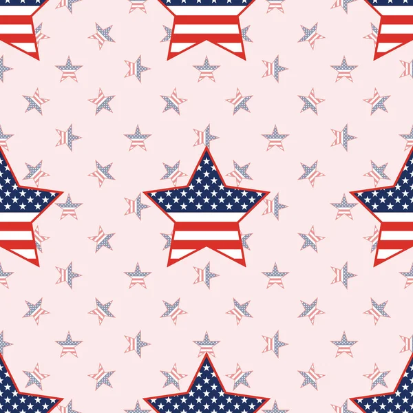 USA patriotische Sterne nahtloses Muster auf nationalem Sternenhintergrund. — Stockvektor