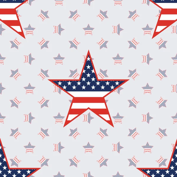 Nas patriotyczne-gwiazdkowy wzór na tle amerykańskiej gwiazdy. — Wektor stockowy