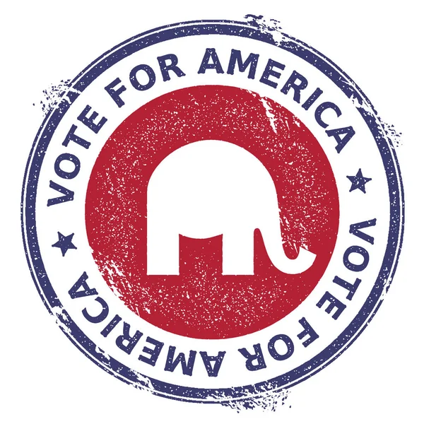Grunge Republikeinse olifanten Rubberstempel. — Stockvector
