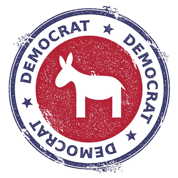 Grunge democrat donkeys rubber stamp. — Stock Vector