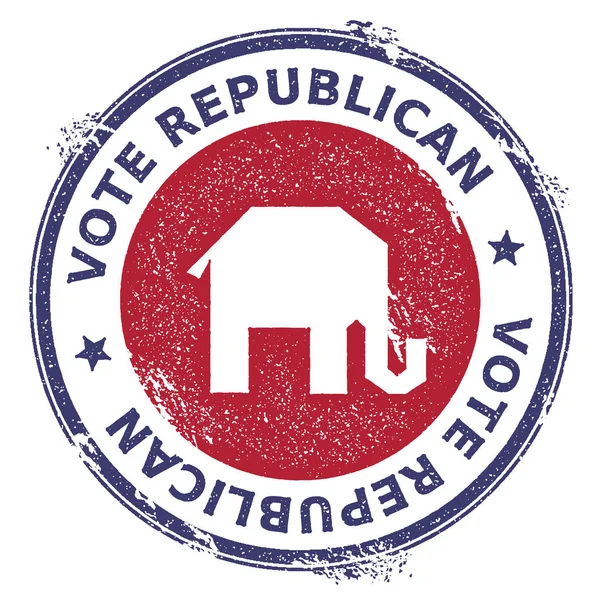 Grunge trasiga republikanska elefanter gummistämpel. — Stock vektor