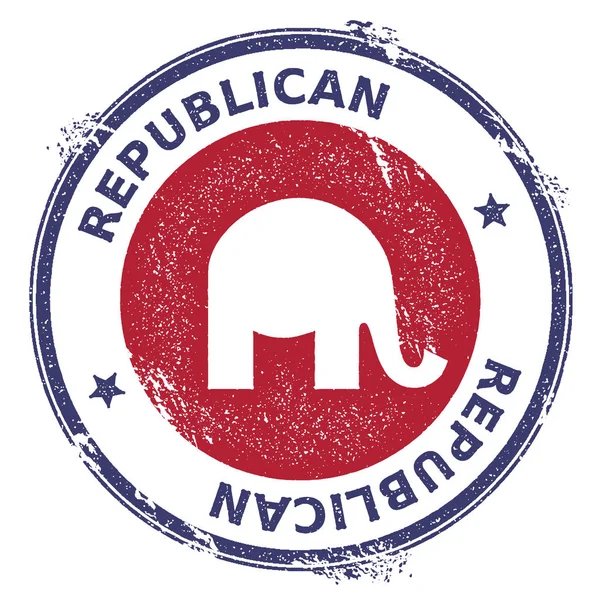 Grunge Republikeinse olifanten Rubberstempel. — Stockvector