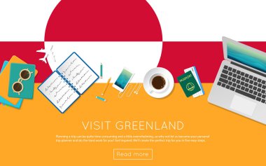 Grönland kavramı web banner veya baskı malzemeleri için ziyaret edin.