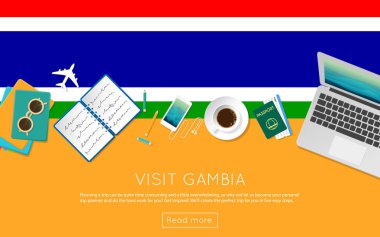 Gambiya kavramı web banner veya baskı malzemeleri için ziyaret edin.