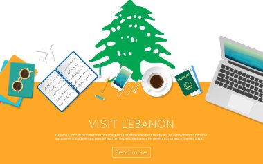 Lübnan kavramı web banner veya baskı malzemeleri için ziyaret edin.